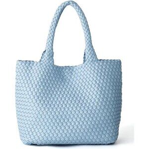 Woven Tote Bag for Women A - Sky Blue